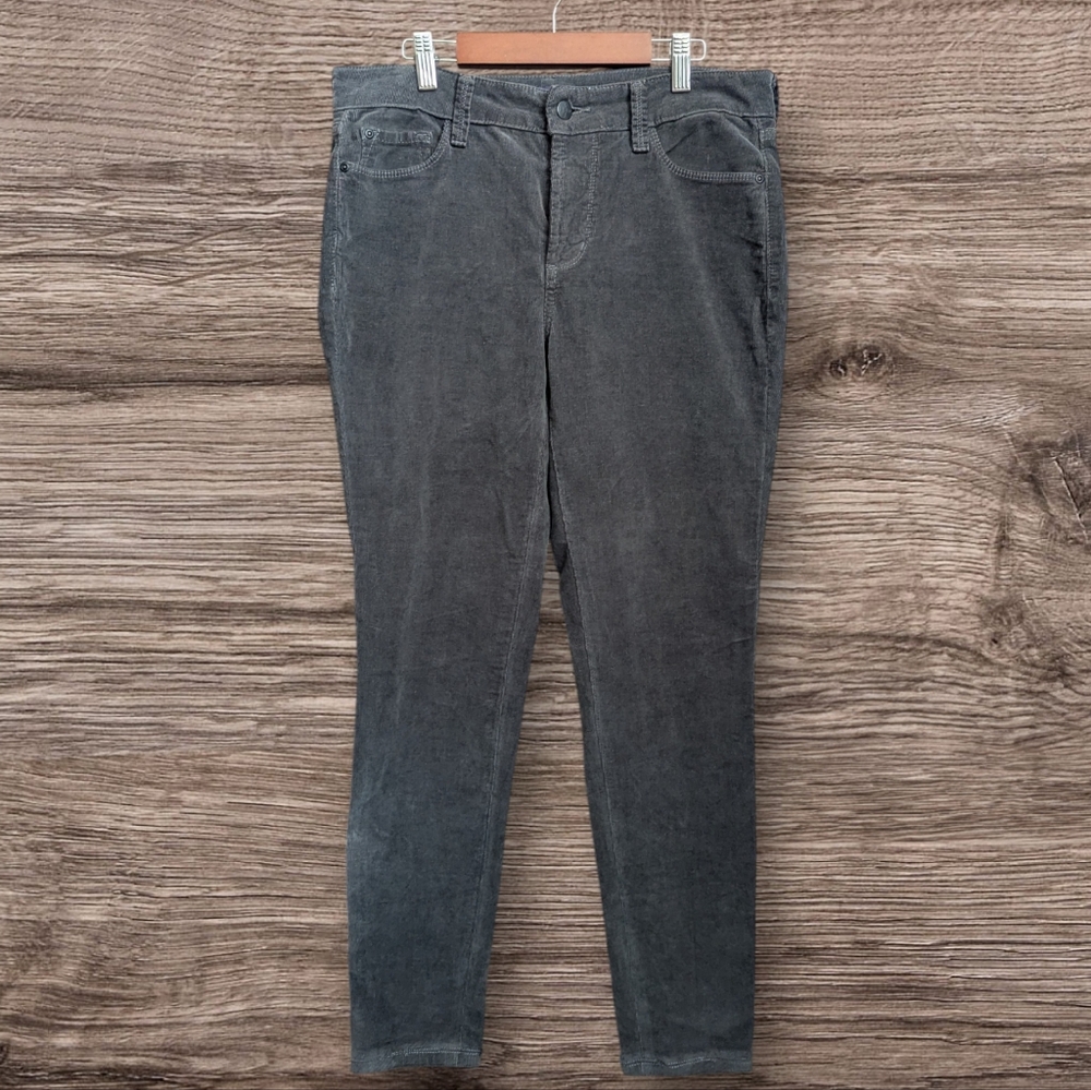 NYDJ Women's Size 8 Gray Brown Corduroy Lift-Tuck Legging Skinny Jeans Pants